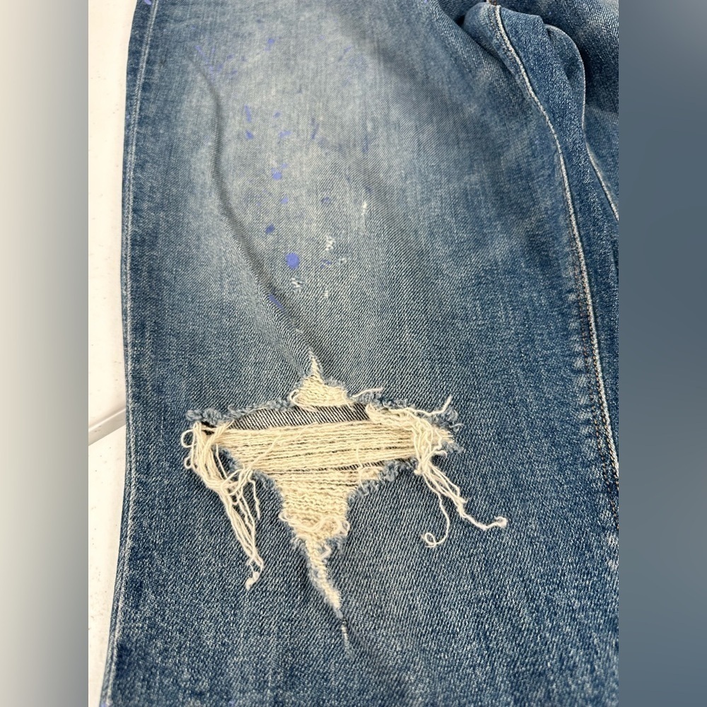 NWOT Hudson Holly Straight High Rise Paint Splatter Distressed Jeans Never Ever - Picture 9 of 13